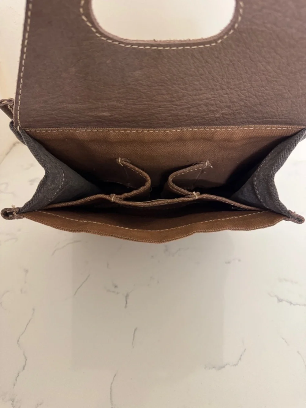 Myra bag Brown Canvas & Leather Beer Tote - Drink Beer with Your Best Friends